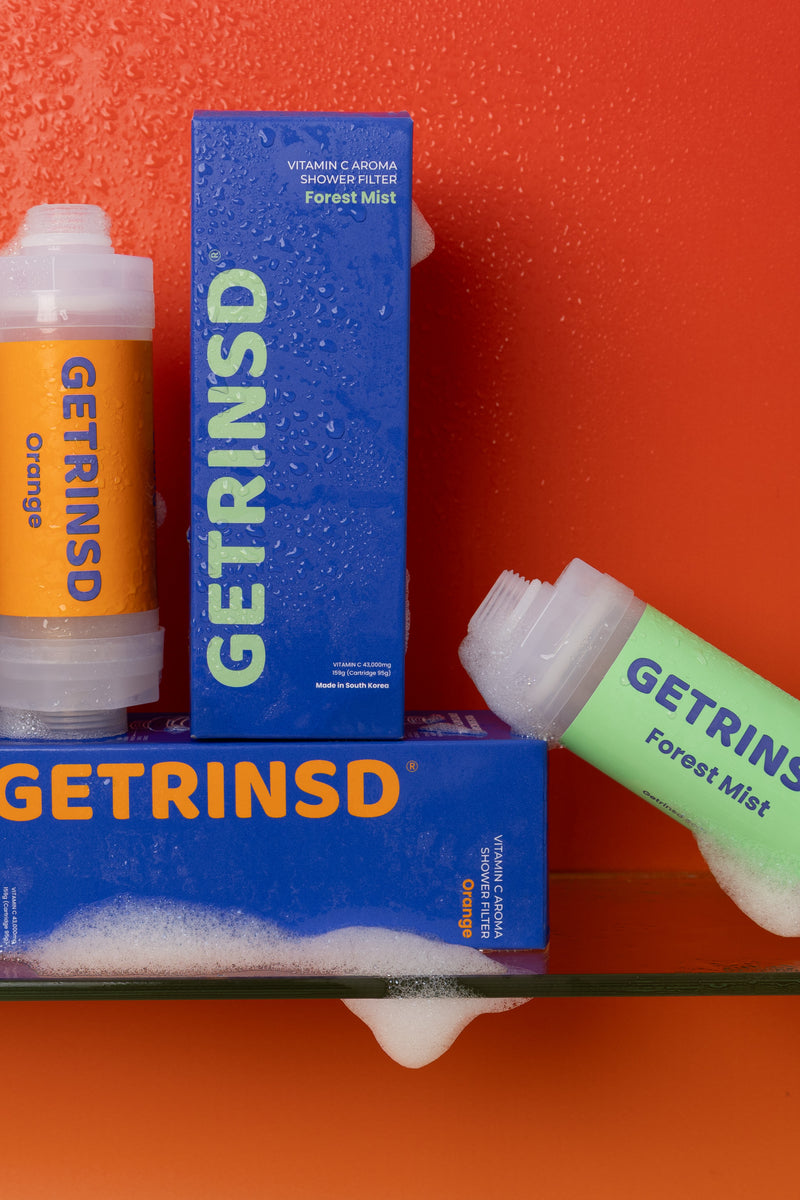 GETRINSD Vitamin C Duo Bundle with two bottles of vitamin C supplements, featuring orange-flavored tablets and packaging.