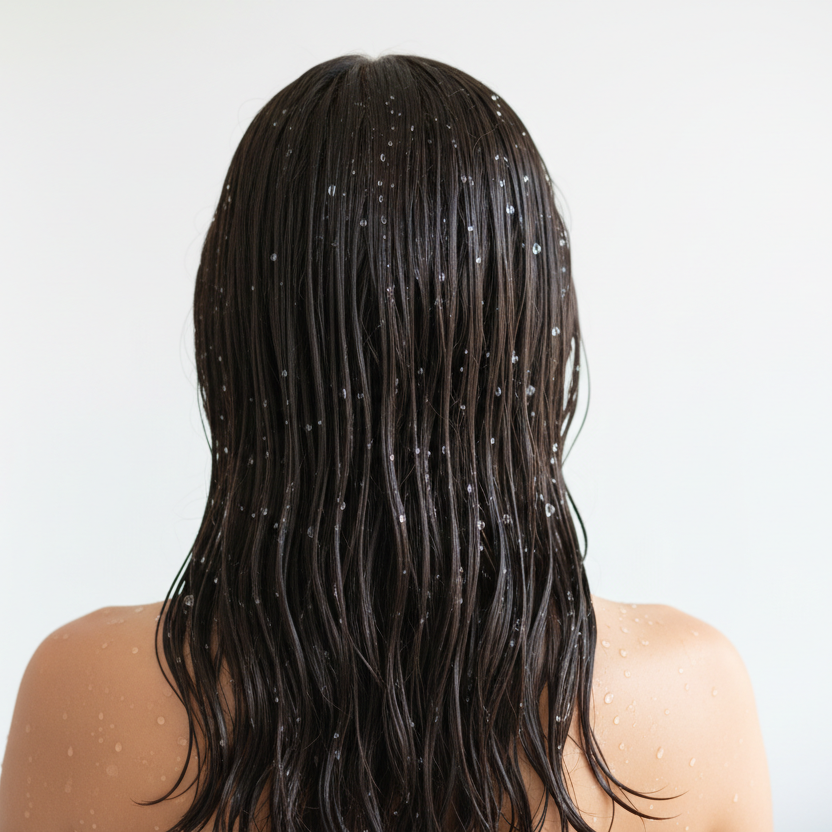 from the back, no face of the lady 